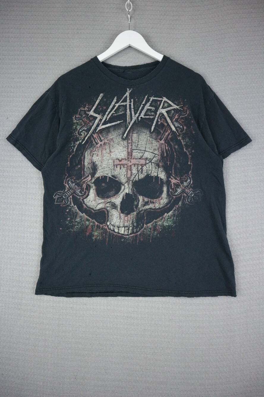 Slayer Vintage Distressed Metal Band Tee Large